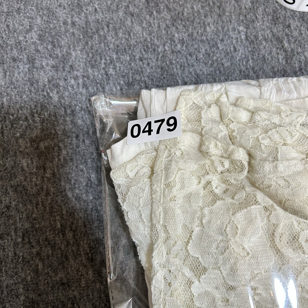 Abercrombie & Fitch Strapless White Lace Dress Medium Smoked Back  Side Slit - Picture 11 of 12